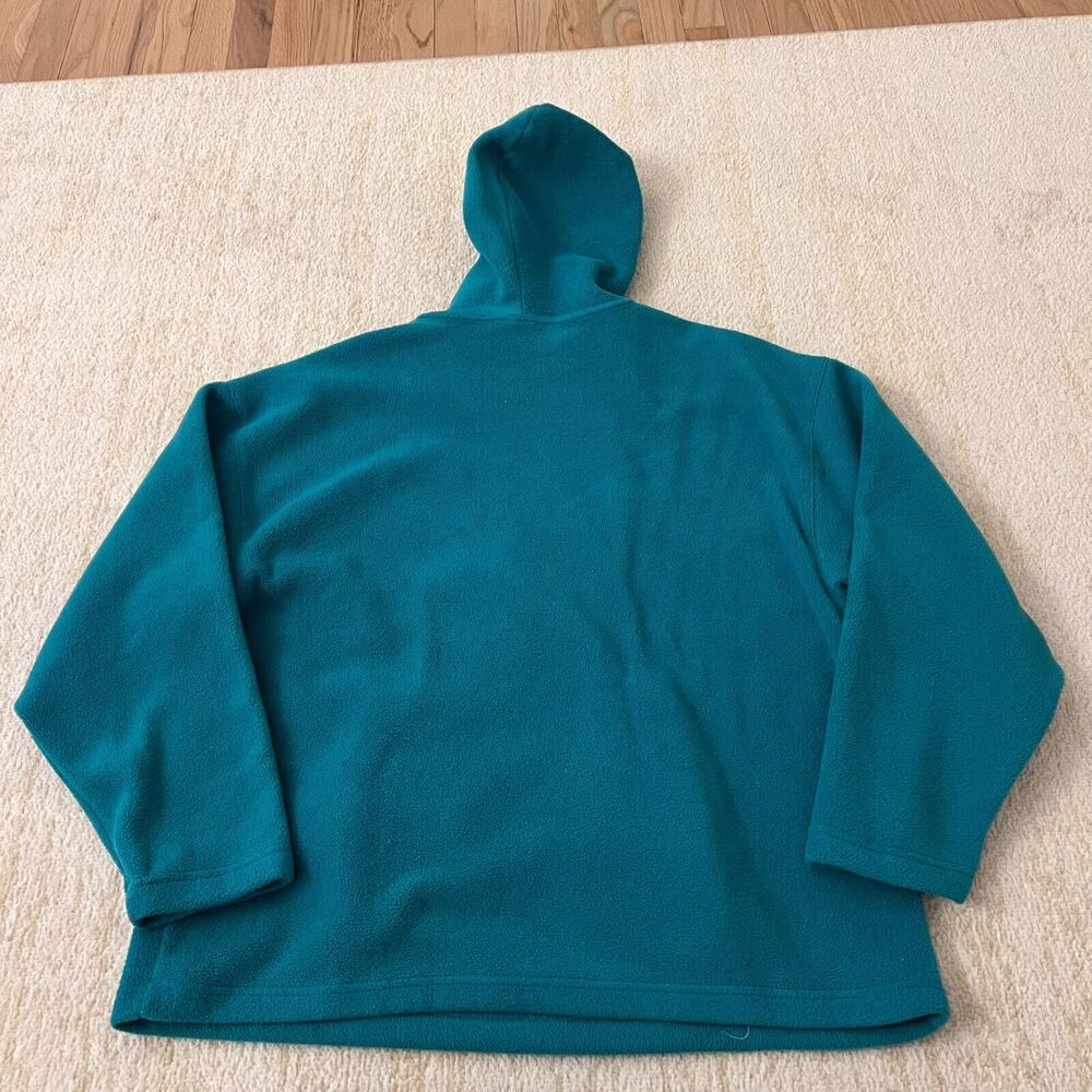 Looney Tunes Womens Large Bugs Bunny Fleece Hoodie Sweatshirt Teal Mitten Pocket - Picture 5 of 5